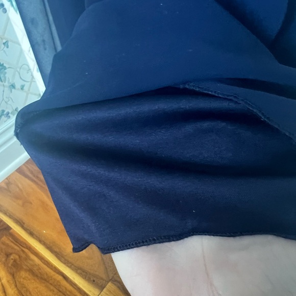 Women’s Size 3 Navy Blue Full Length Cut Out Prom Dress With Faux Pearls - Picture 15 of 15